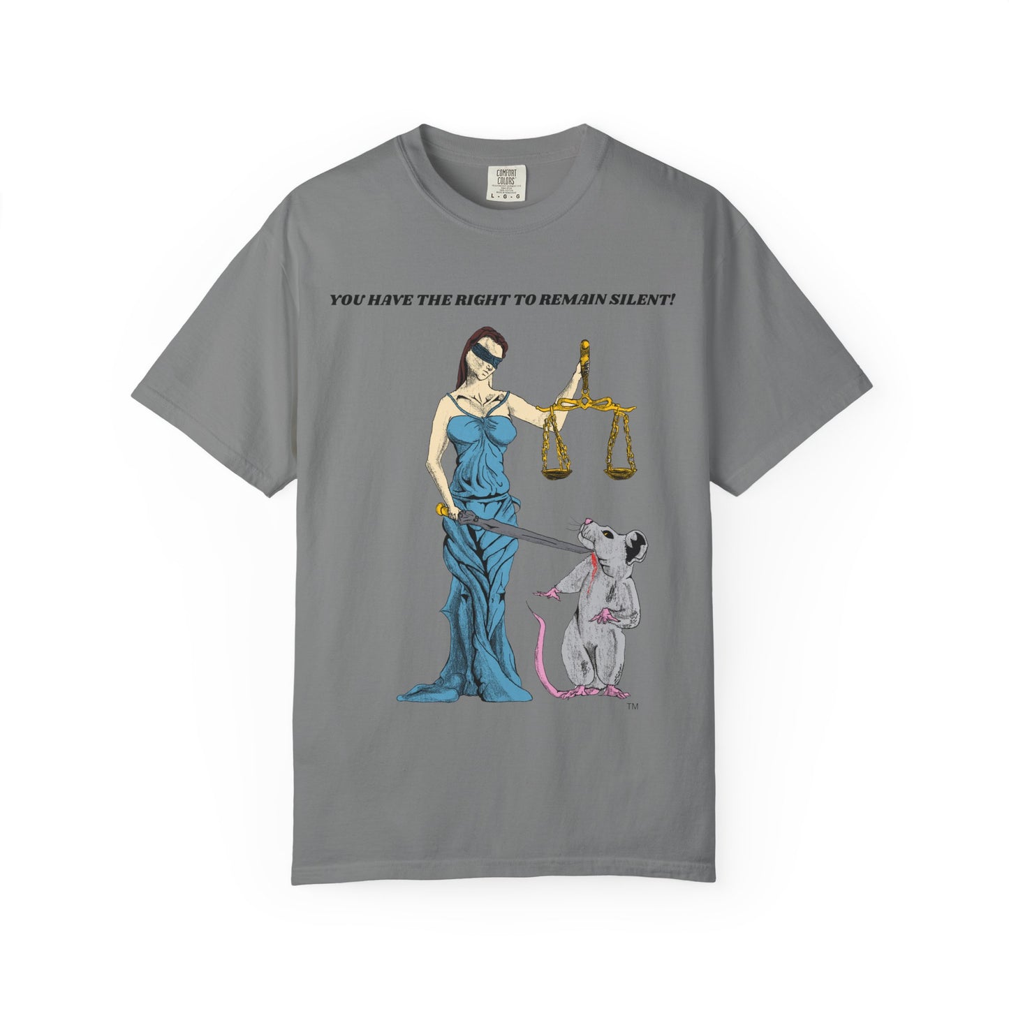 Lady Justice & Rat "Remain Silent" Unisex T- Shirts