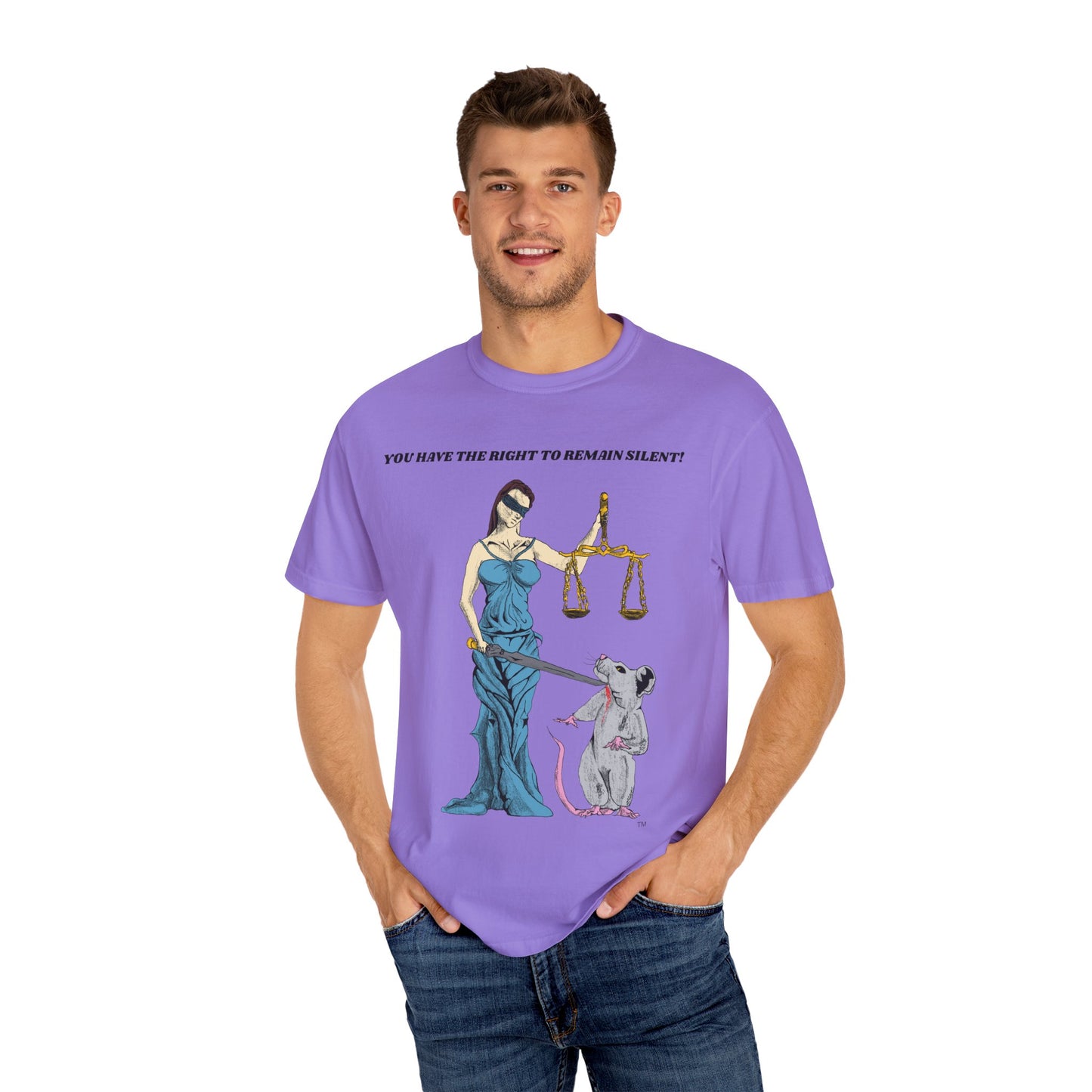 Lady Justice & Rat "Remain Silent" Unisex T- Shirts