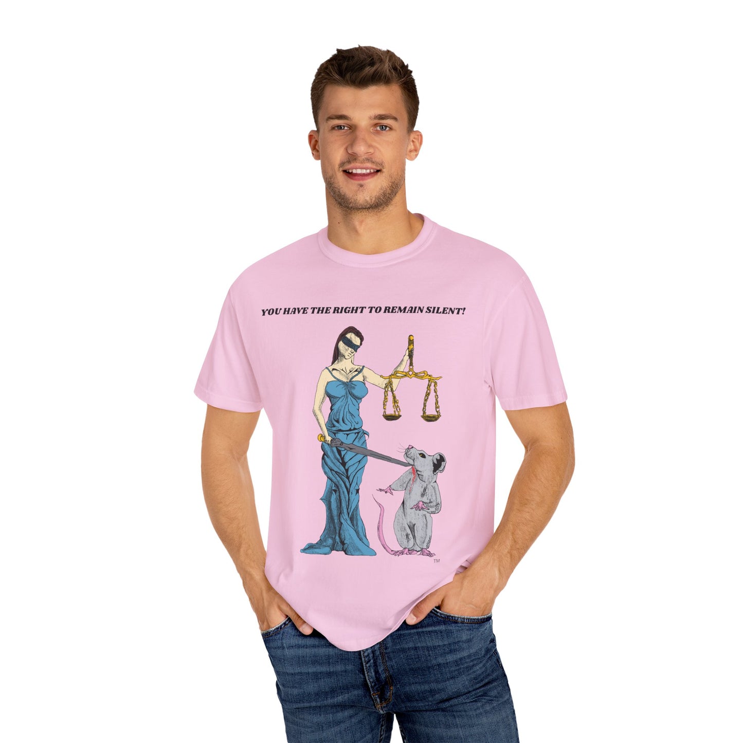 Lady Justice & Rat "Remain Silent" Unisex T- Shirts