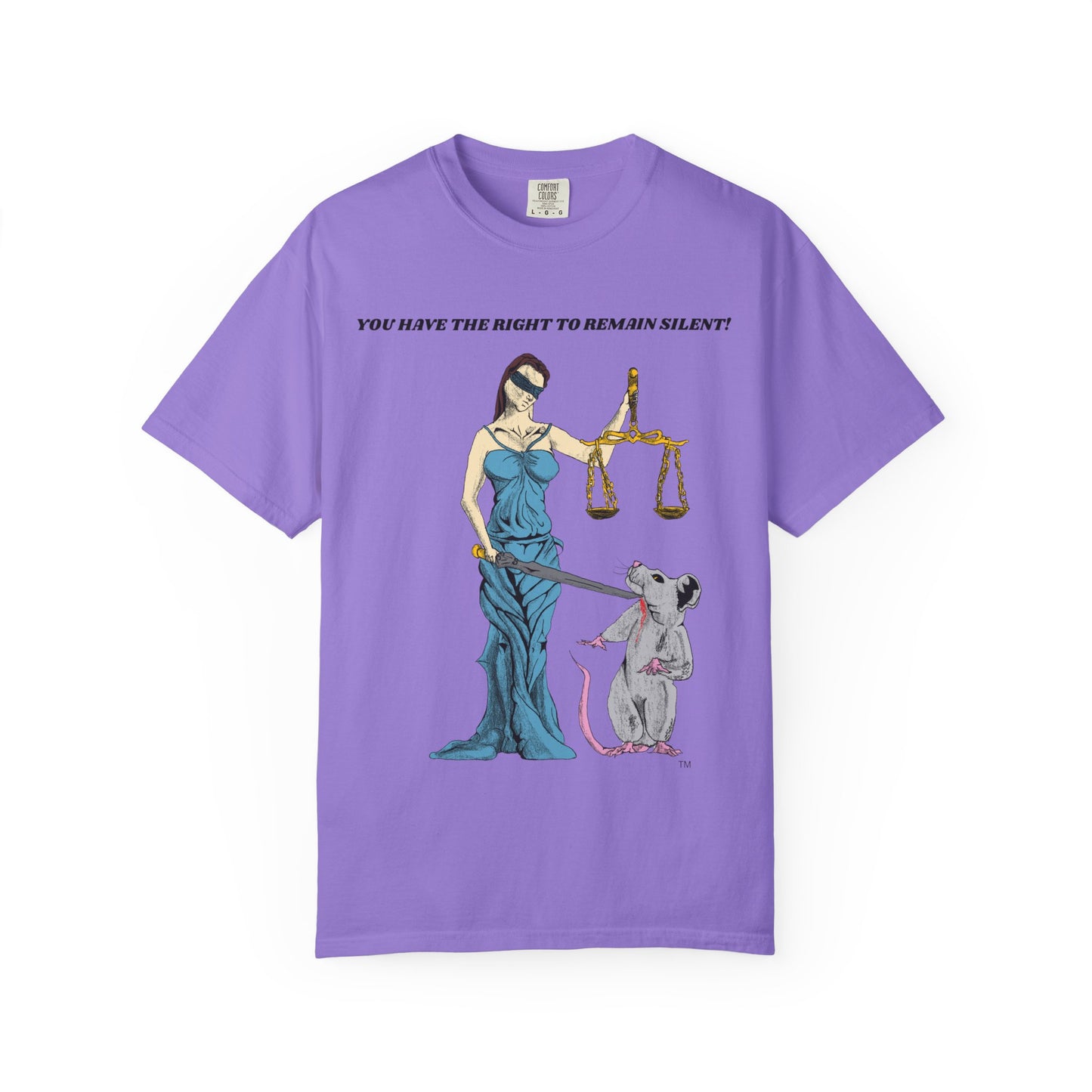 Lady Justice & Rat "Remain Silent" Unisex T- Shirts