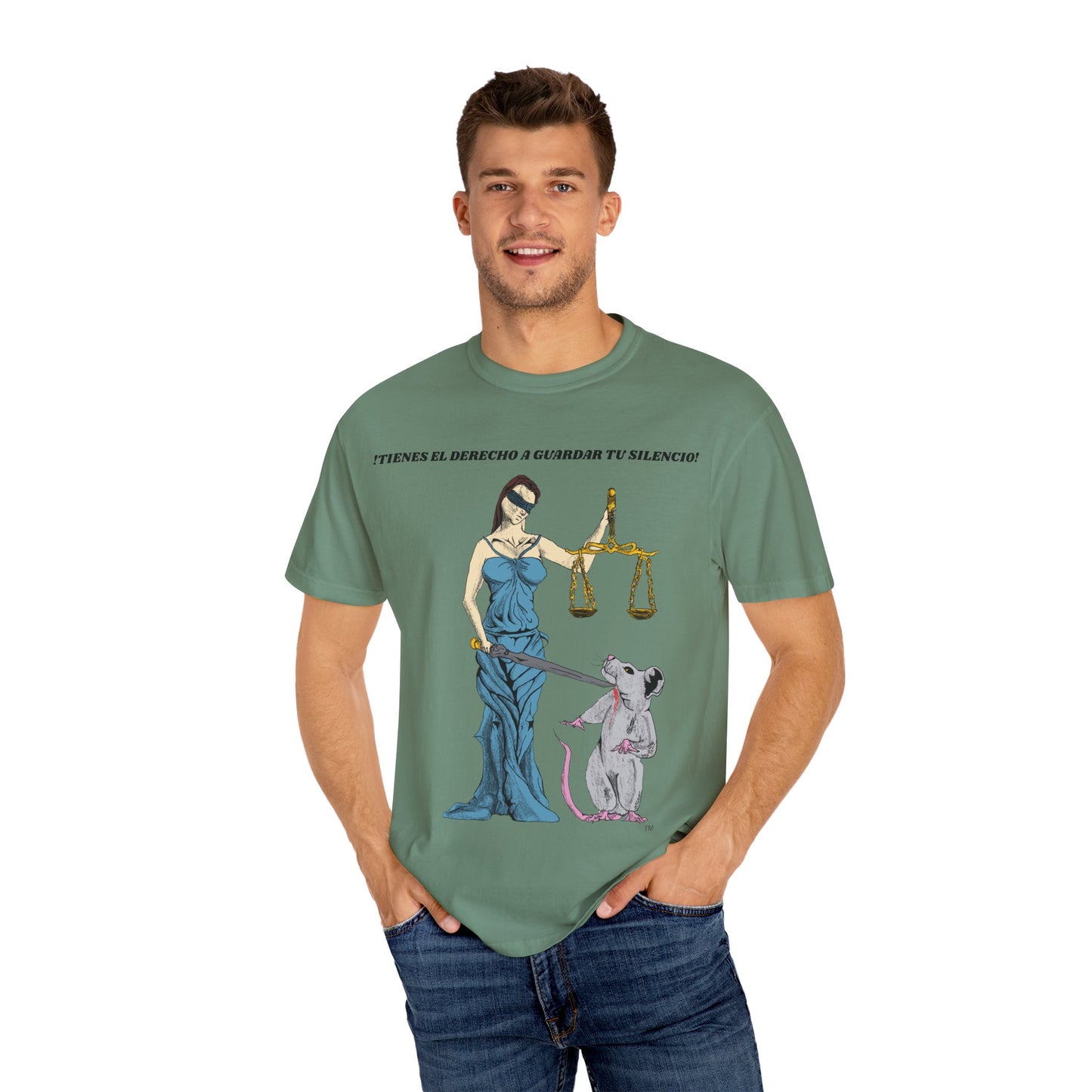 Lady Justice & Rat Unisex T-Shirt - Remain Silent - Spanish Version