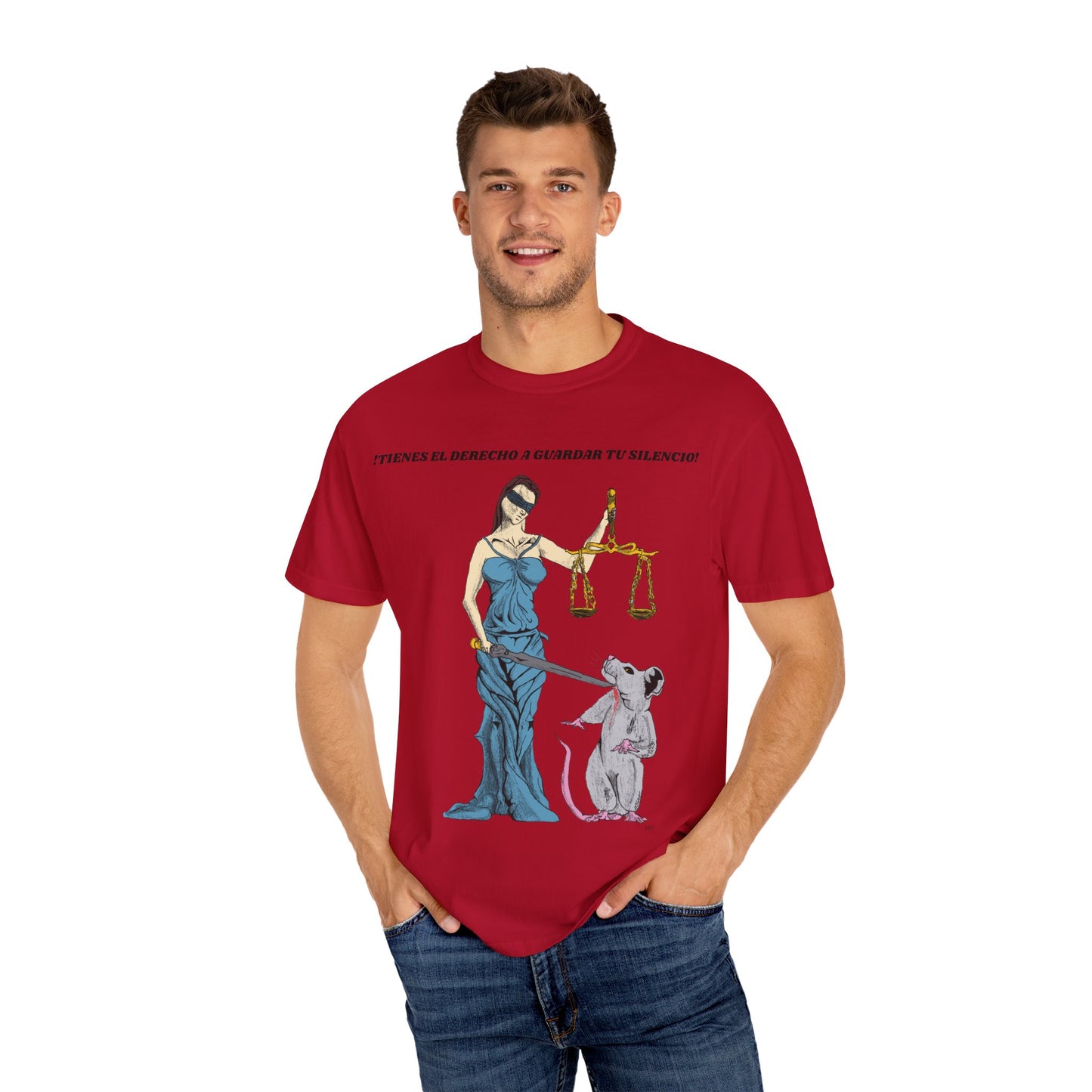 Lady Justice & Rat Unisex T-Shirt - Remain Silent - Spanish Version