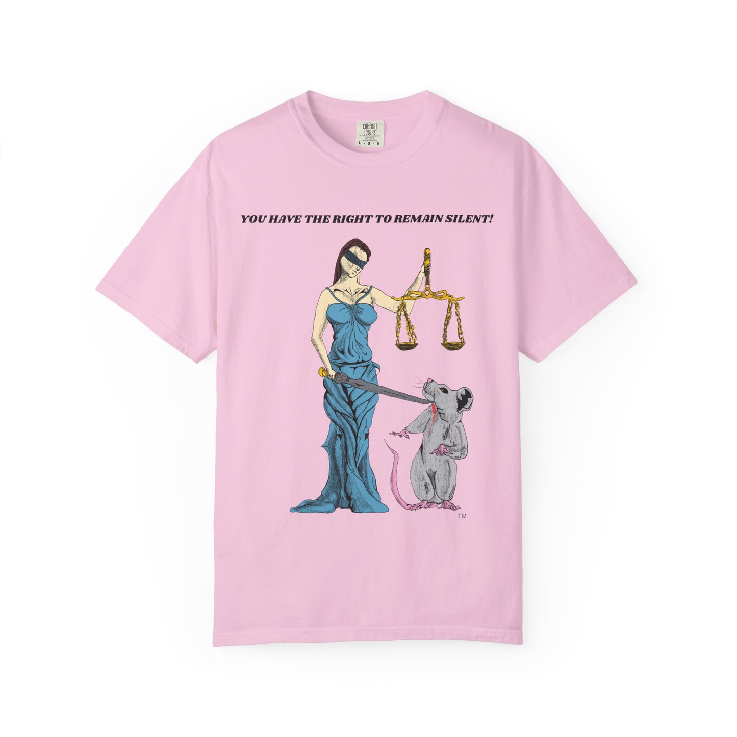 Lady Justice & Rat "Remain Silent" Unisex T- Shirts