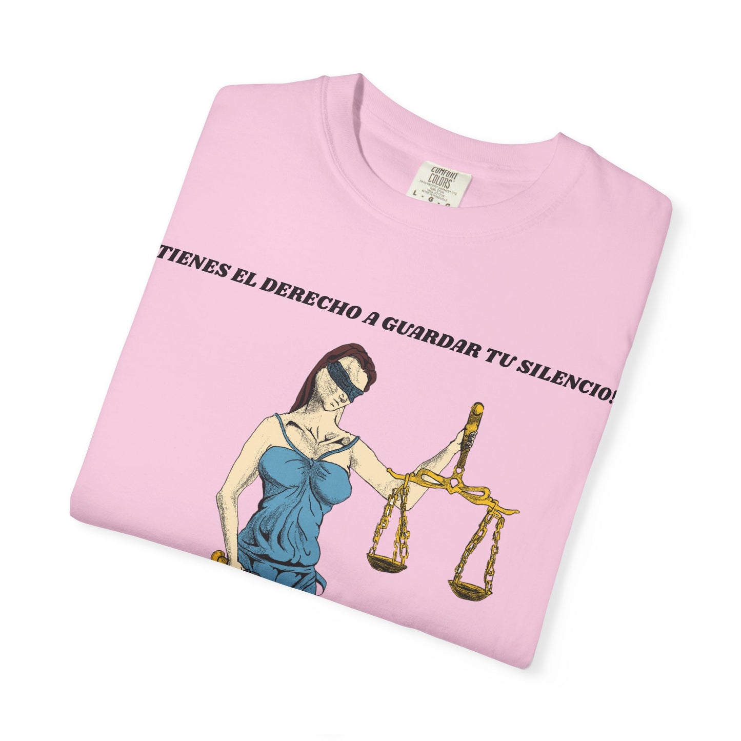 Lady Justice & Rat Unisex T-Shirt - Remain Silent - Spanish Version