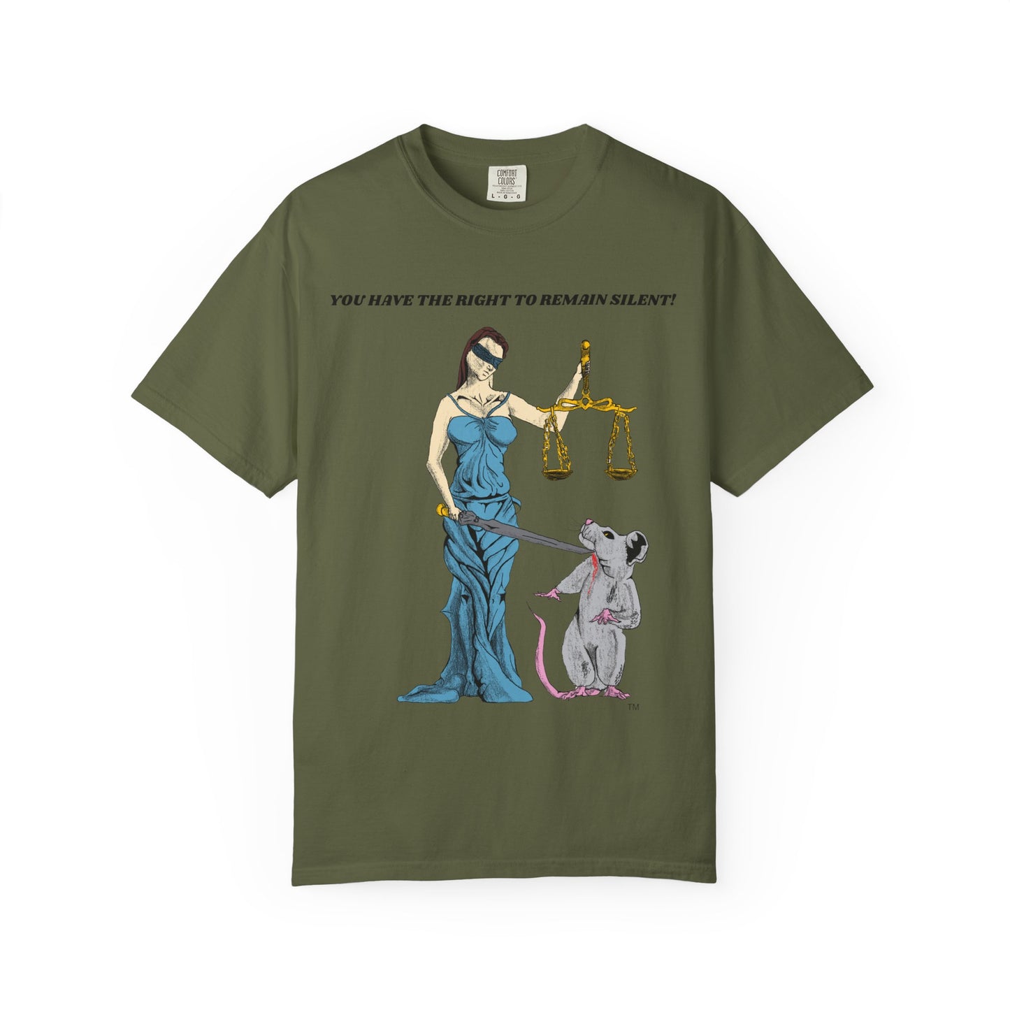 Lady Justice & Rat "Remain Silent" Unisex T- Shirts