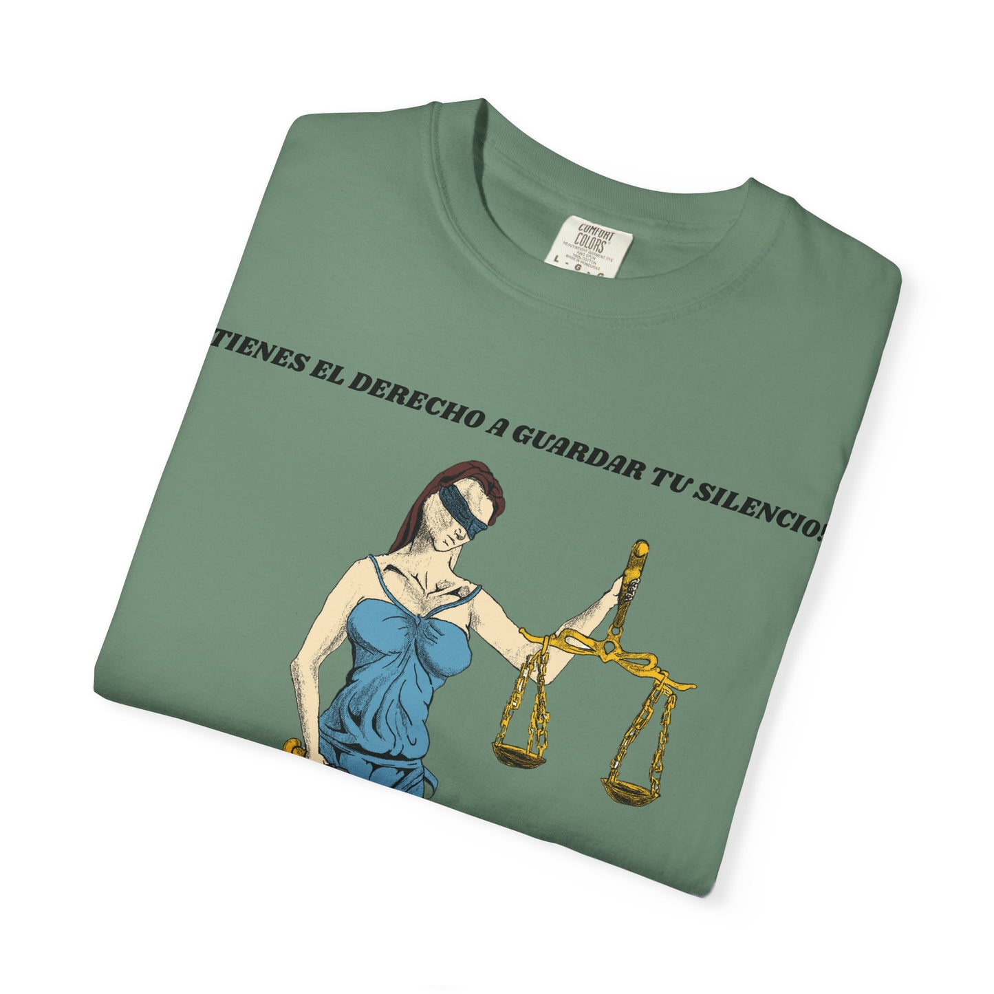 Lady Justice & Rat Unisex T-Shirt - Remain Silent - Spanish Version
