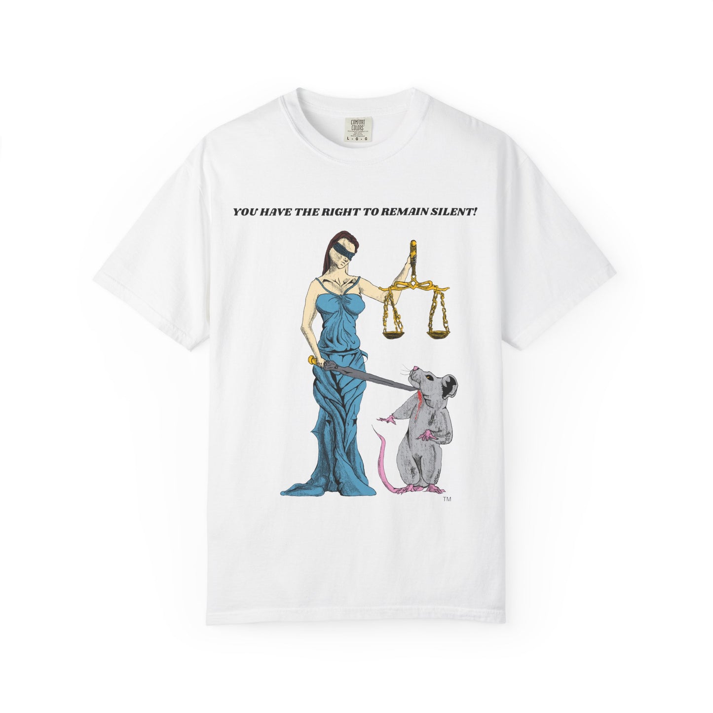 Lady Justice & Rat "Remain Silent" Unisex T- Shirts