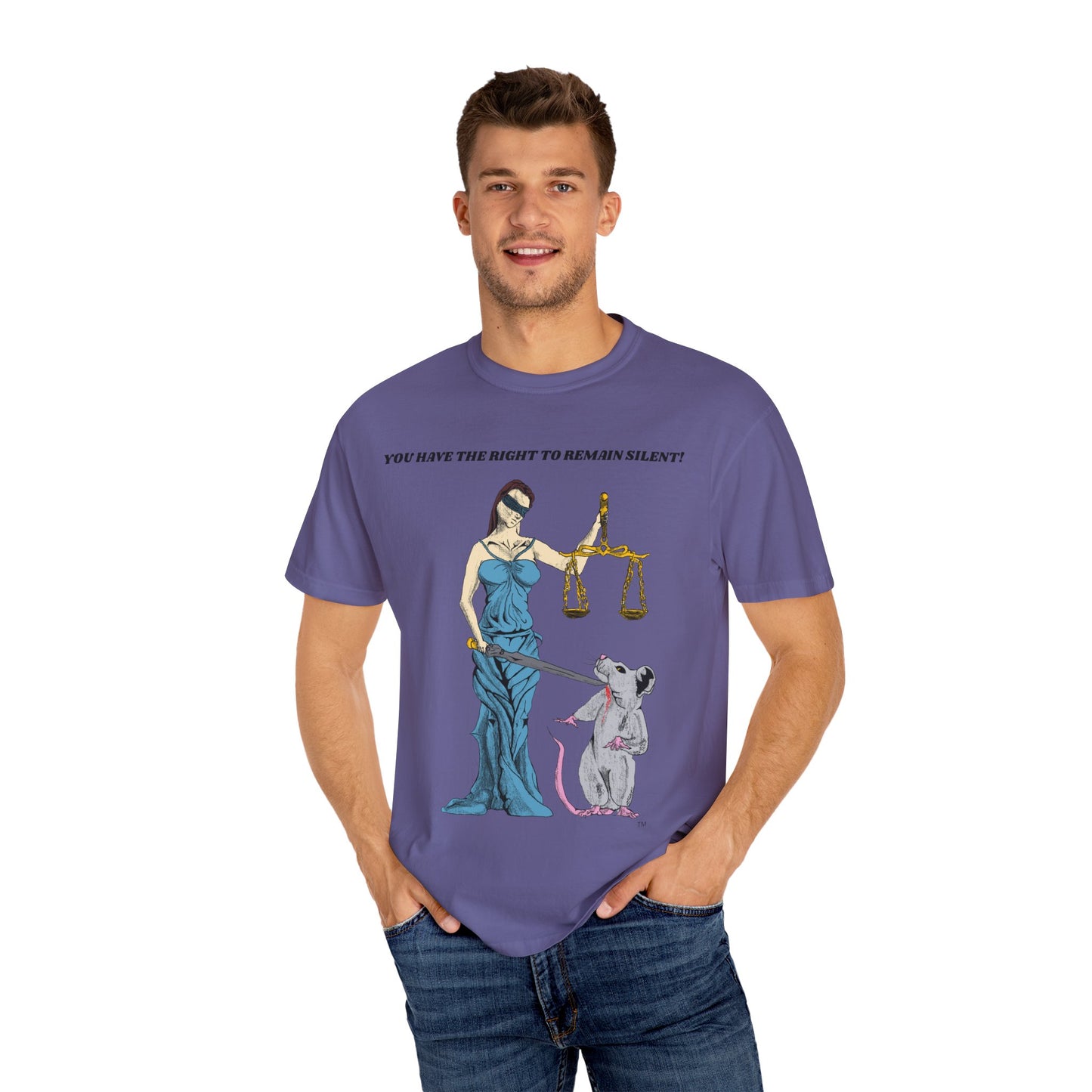 Lady Justice & Rat "Remain Silent" Unisex T- Shirts
