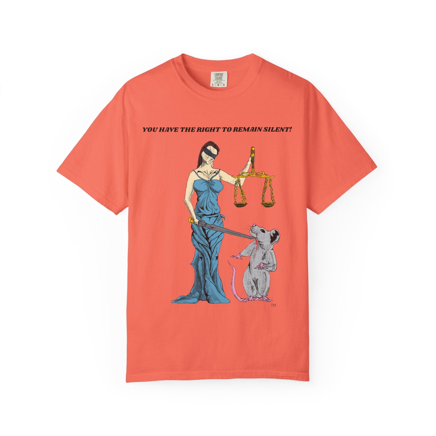 Lady Justice & Rat "Remain Silent" Unisex T- Shirts