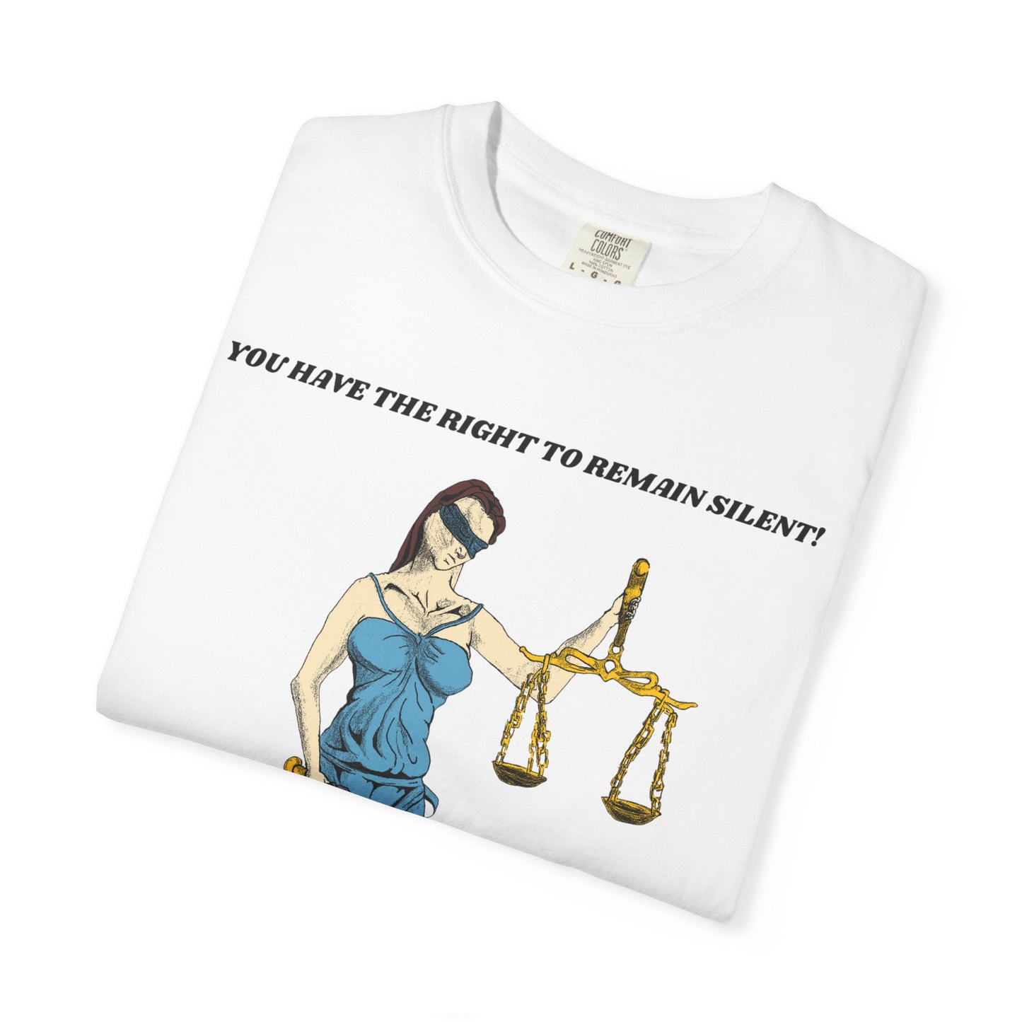 Lady Justice & Rat "Remain Silent" Unisex T- Shirts