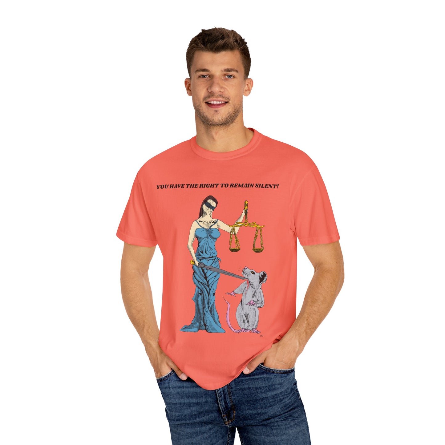 Lady Justice & Rat "Remain Silent" Unisex T- Shirts