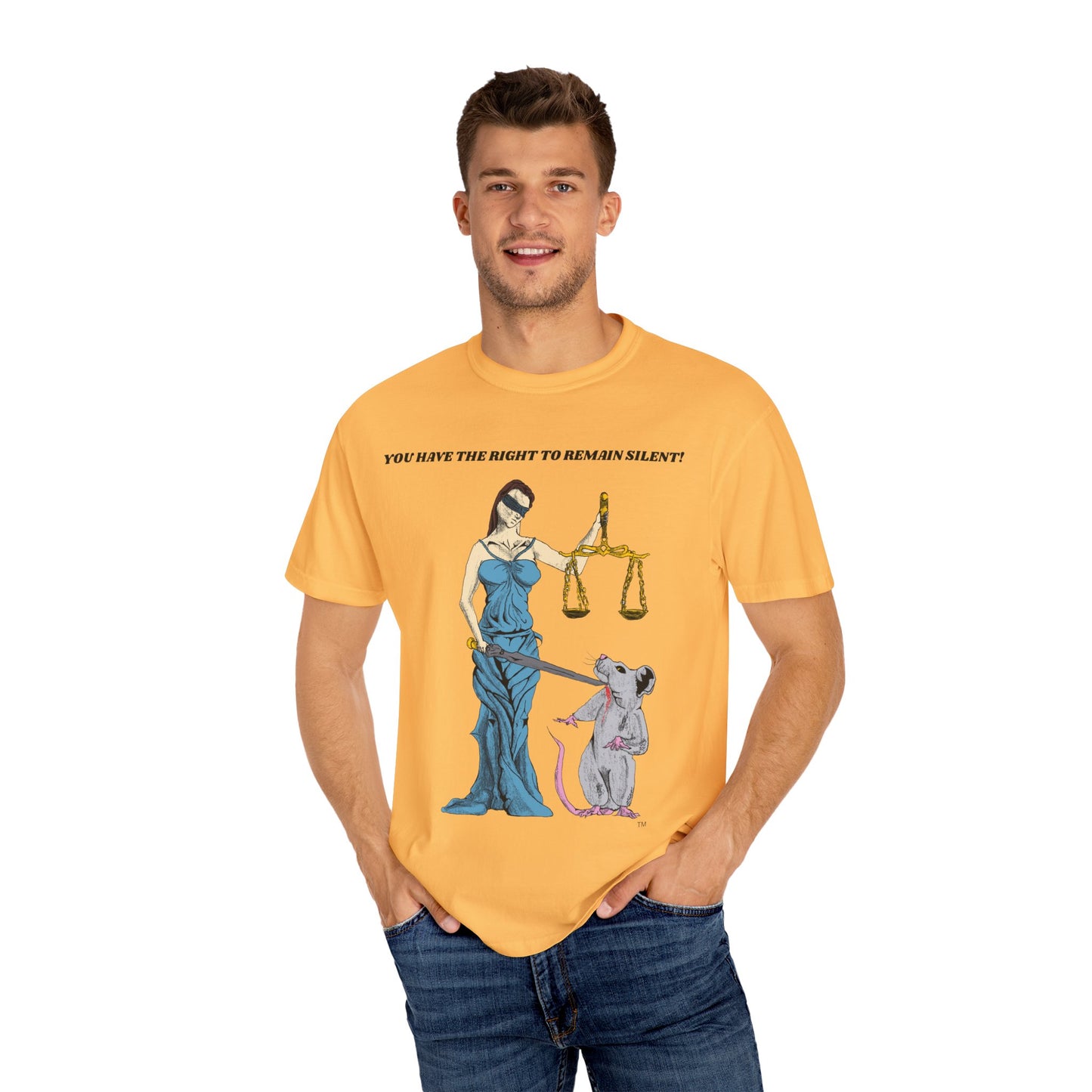 Lady Justice & Rat "Remain Silent" Unisex T- Shirts