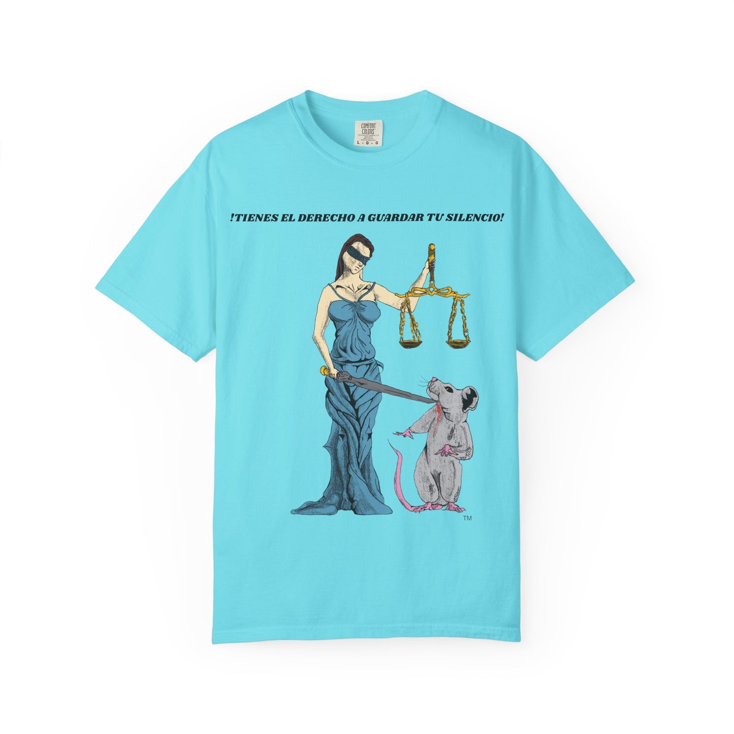 Lady Justice & Rat Unisex T-Shirt - Remain Silent - Spanish Version