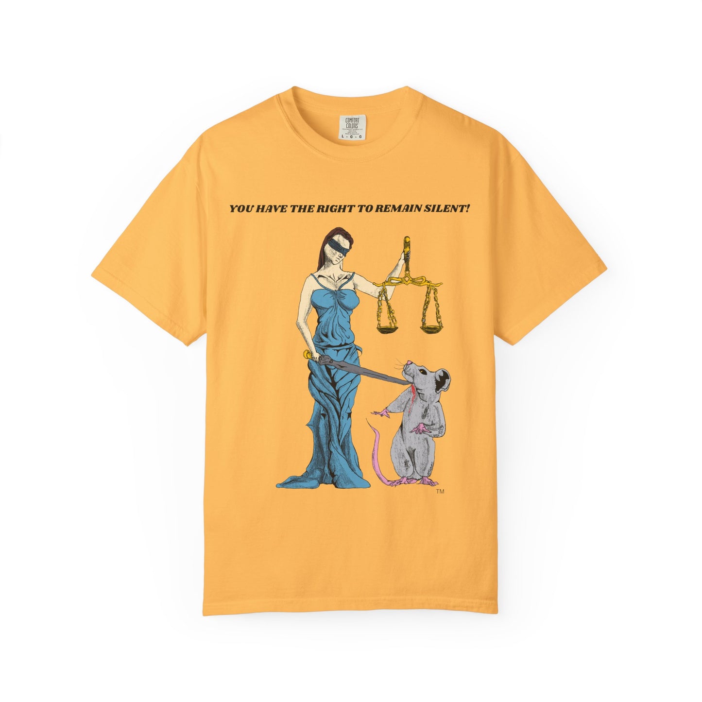 Lady Justice & Rat "Remain Silent" Unisex T- Shirts