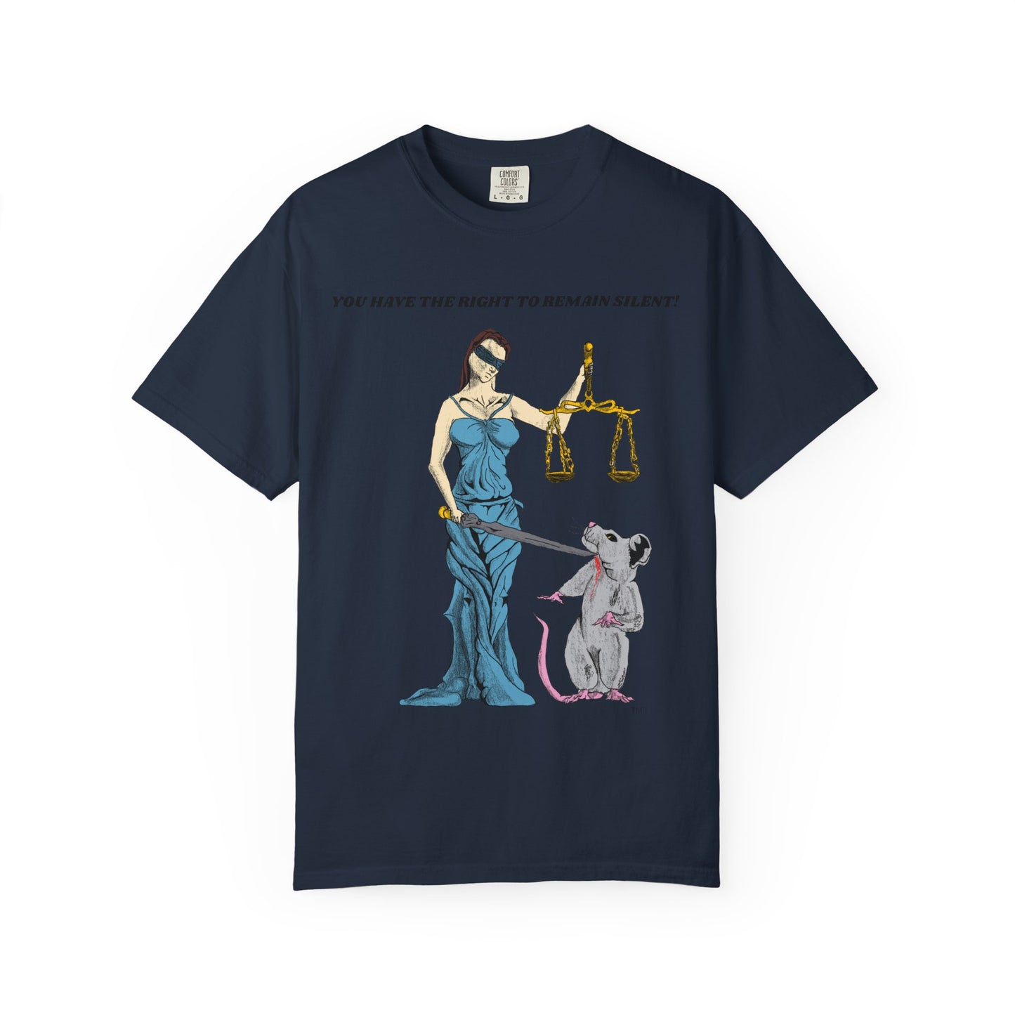 Lady Justice & Rat "Remain Silent" Unisex T- Shirts