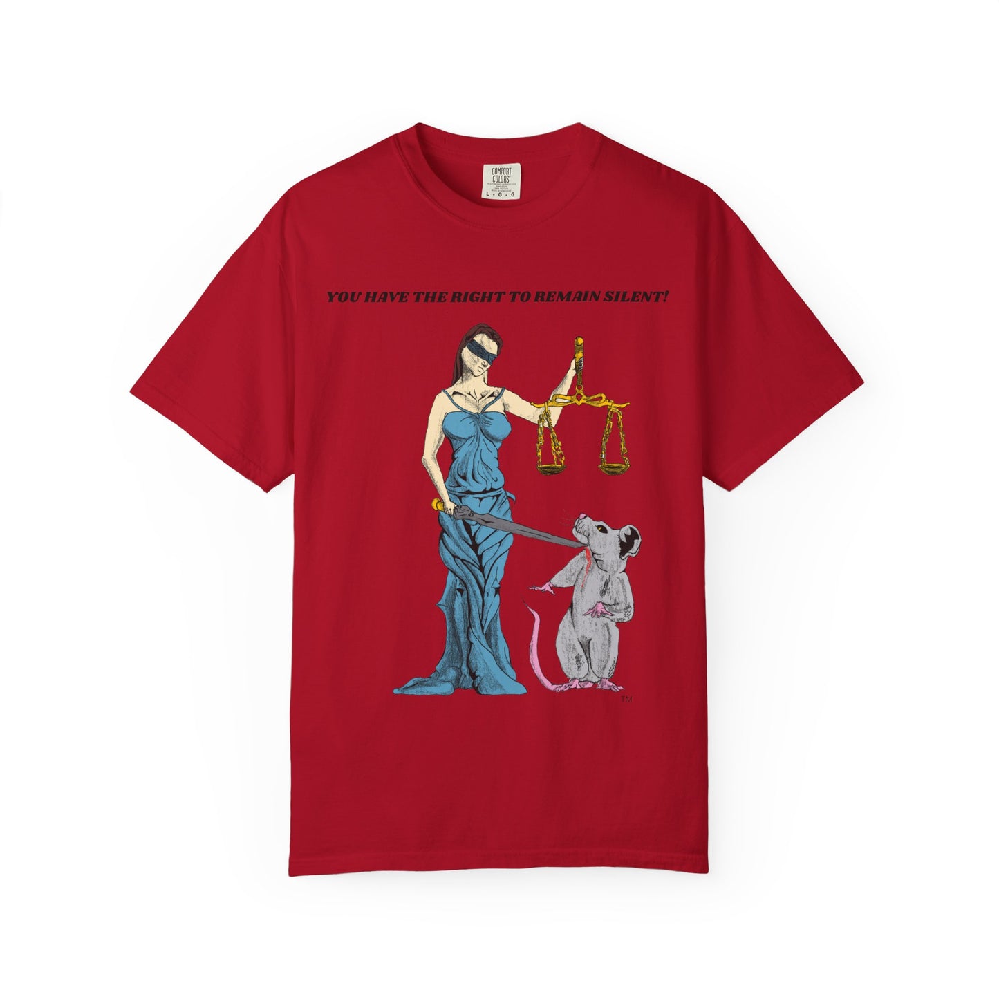 Lady Justice & Rat "Remain Silent" Unisex T- Shirts