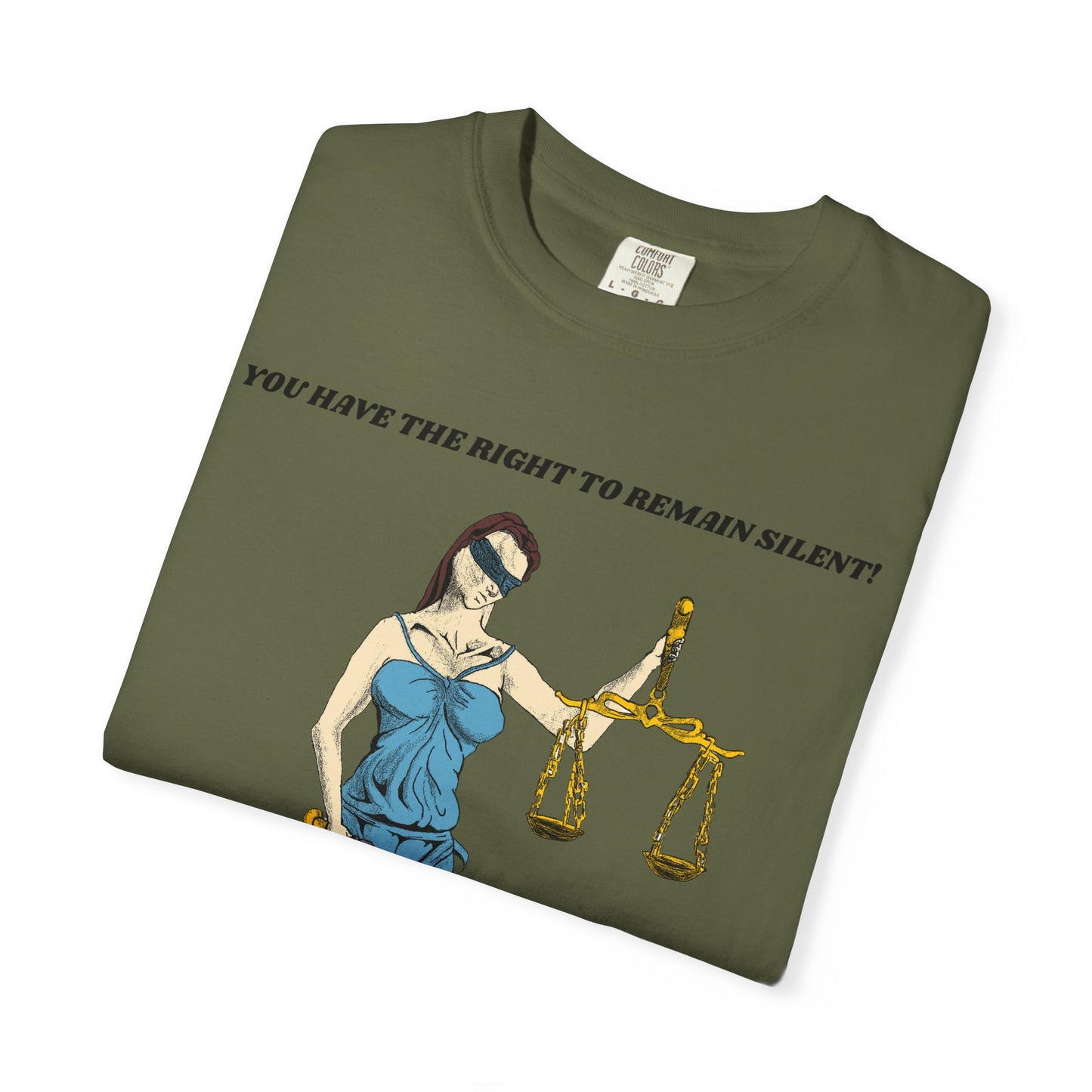 Lady Justice & Rat "Remain Silent" Unisex T- Shirts