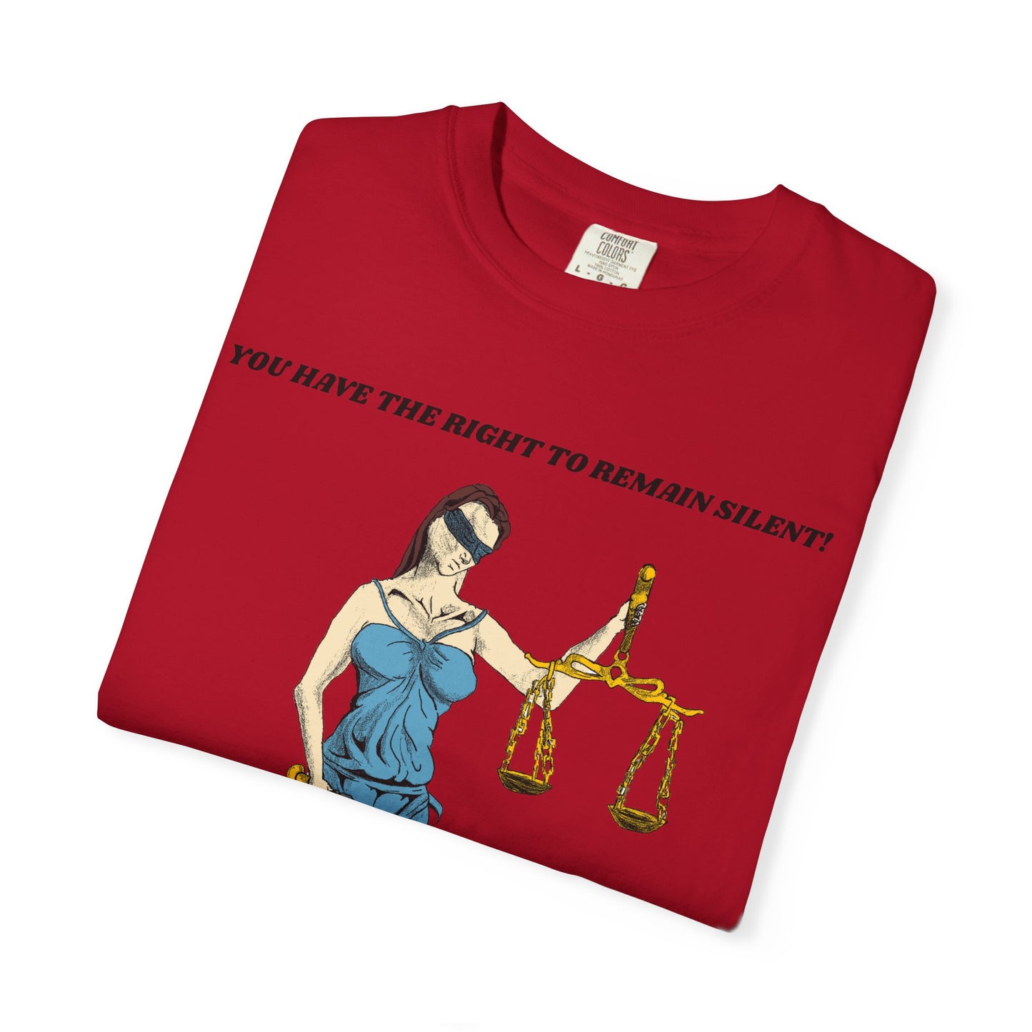 Lady Justice & Rat "Remain Silent" Unisex T- Shirts