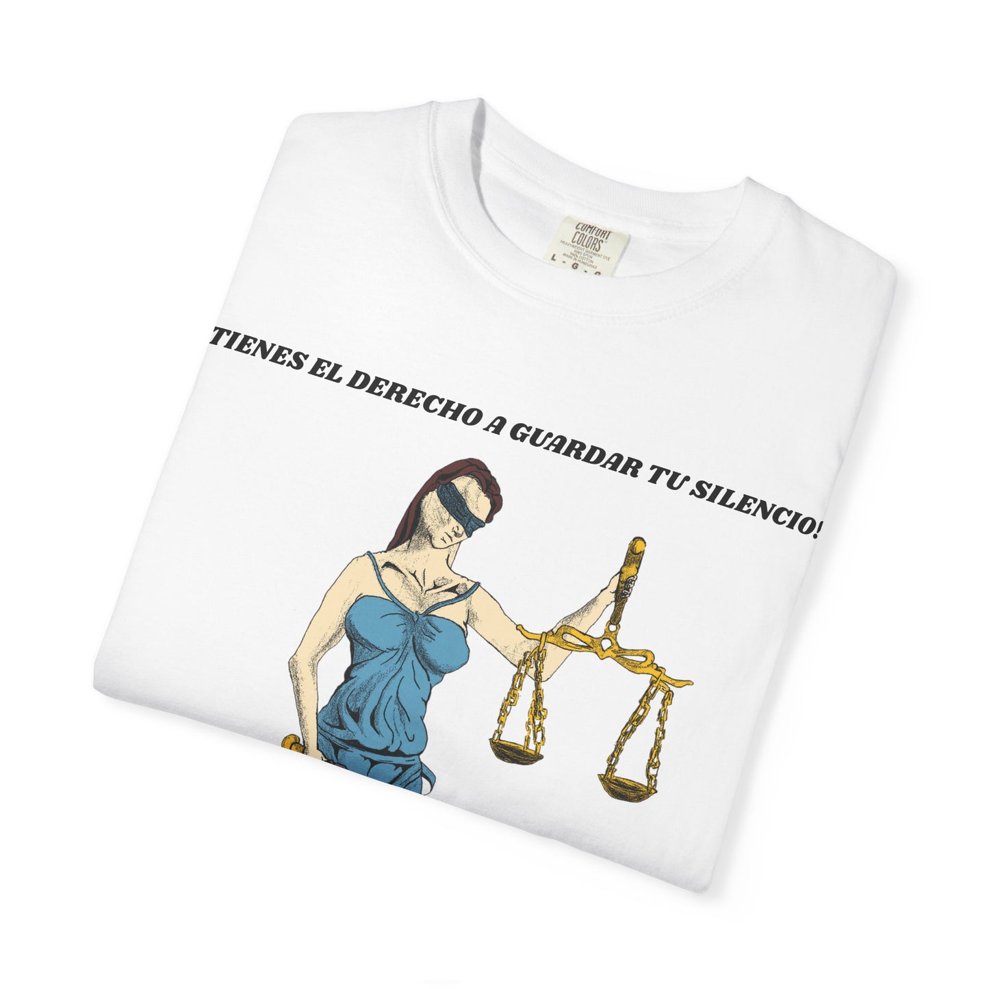 Lady Justice & Rat Unisex T-Shirt - Remain Silent - Spanish Version