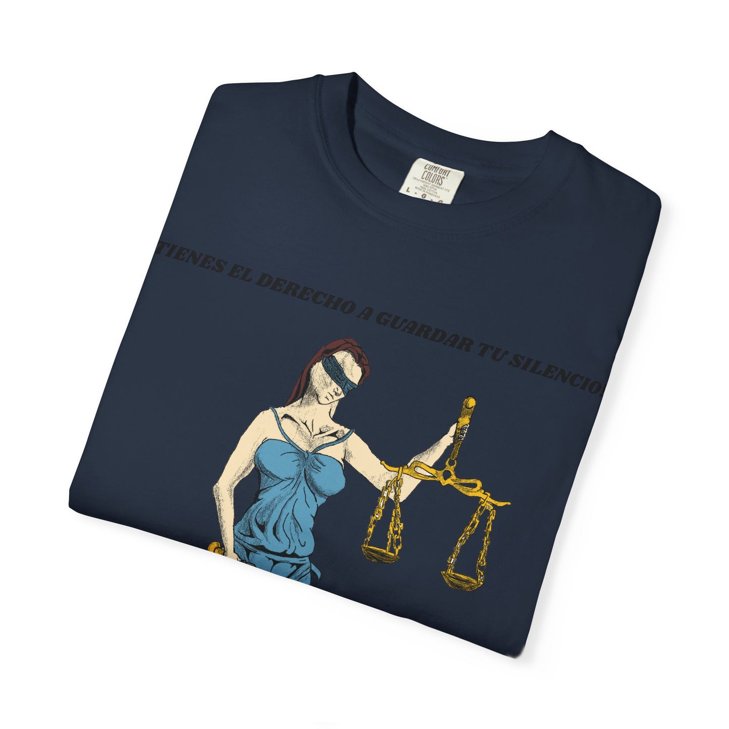 Lady Justice & Rat Unisex T-Shirt - Remain Silent - Spanish Version