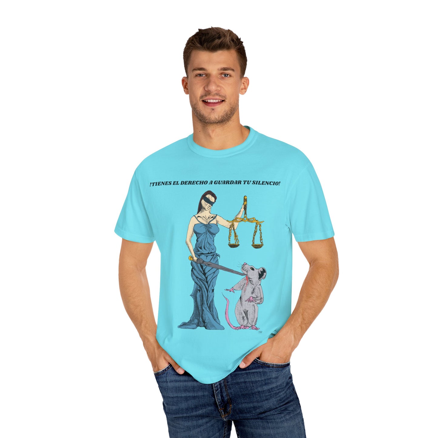 Lady Justice & Rat Unisex T-Shirt - Remain Silent - Spanish Version
