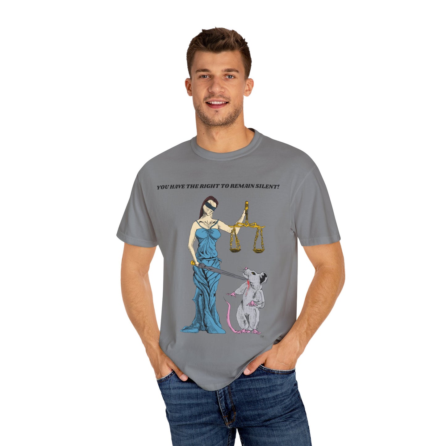 Lady Justice & Rat "Remain Silent" Unisex T- Shirts