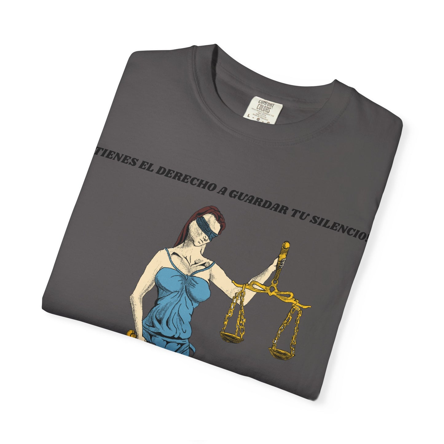 Lady Justice & Rat Unisex T-Shirt - Remain Silent - Spanish Version