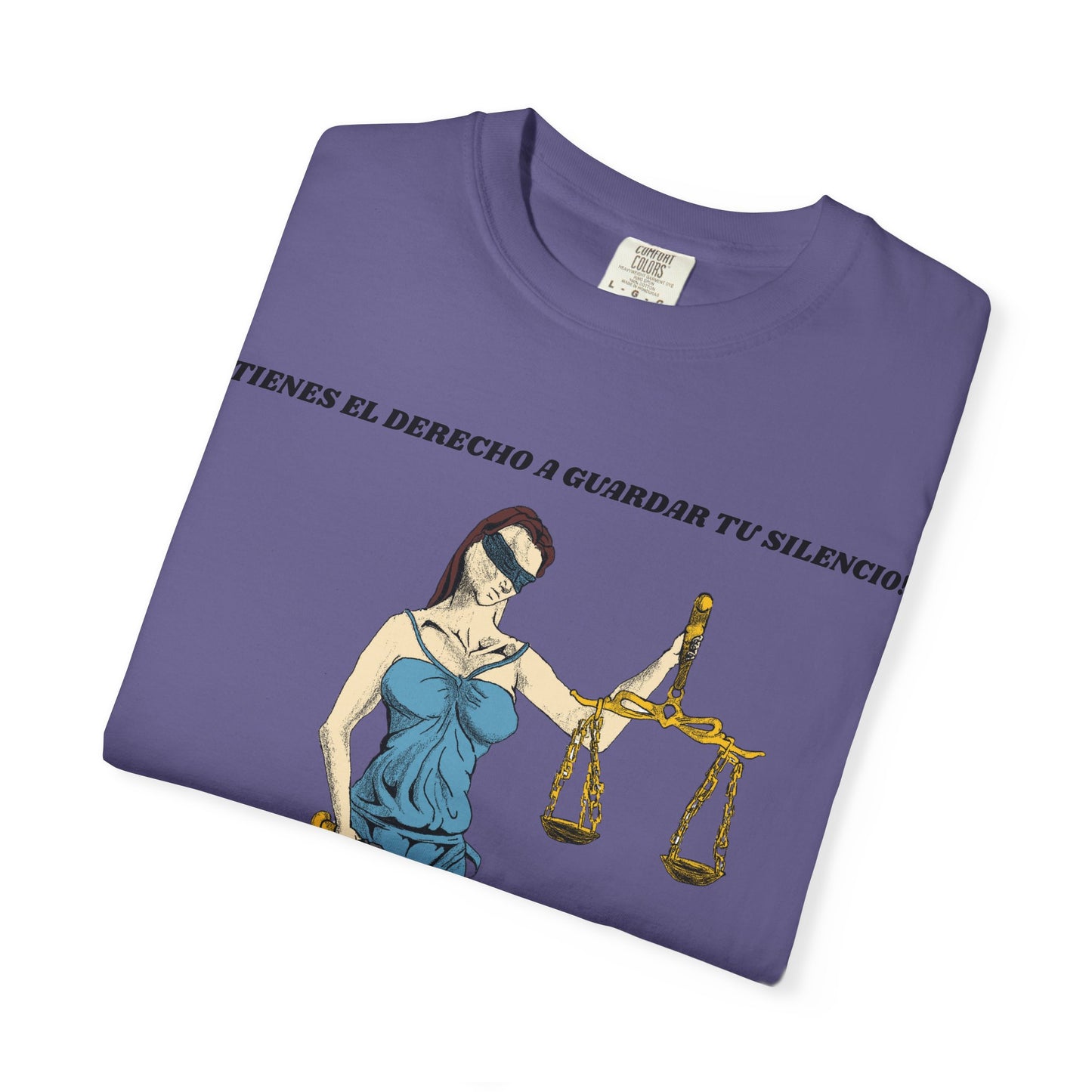 Lady Justice & Rat Unisex T-Shirt - Remain Silent - Spanish Version