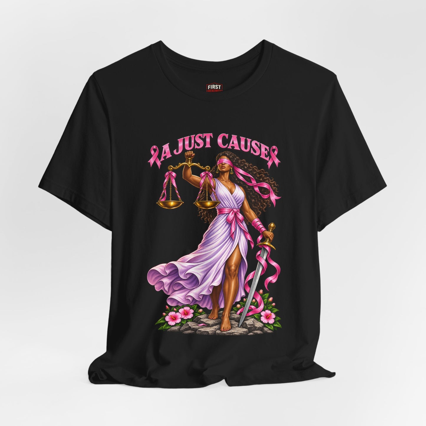 Libra Goddess Tee — "I’m Just Causin'" Zodiac Justice T-Shirt