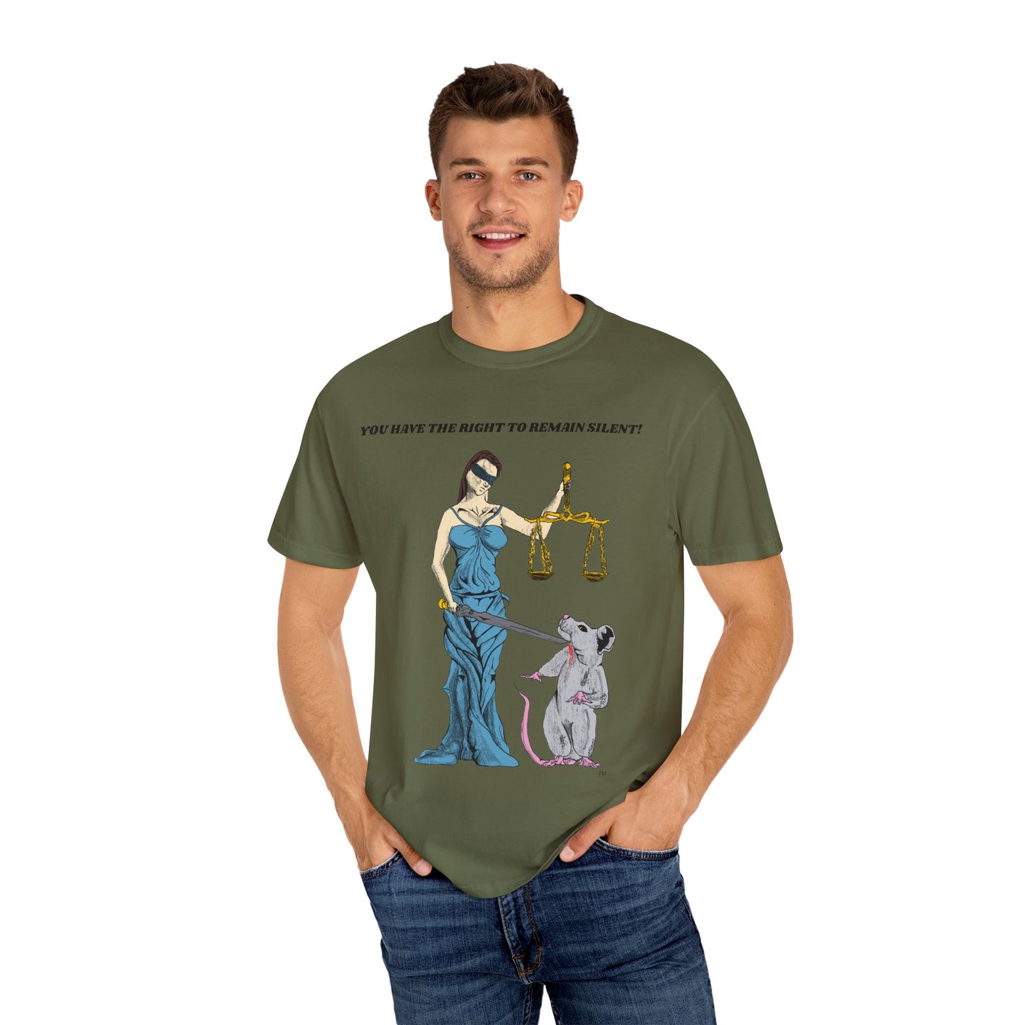 Lady Justice & Rat "Remain Silent" Unisex T- Shirts