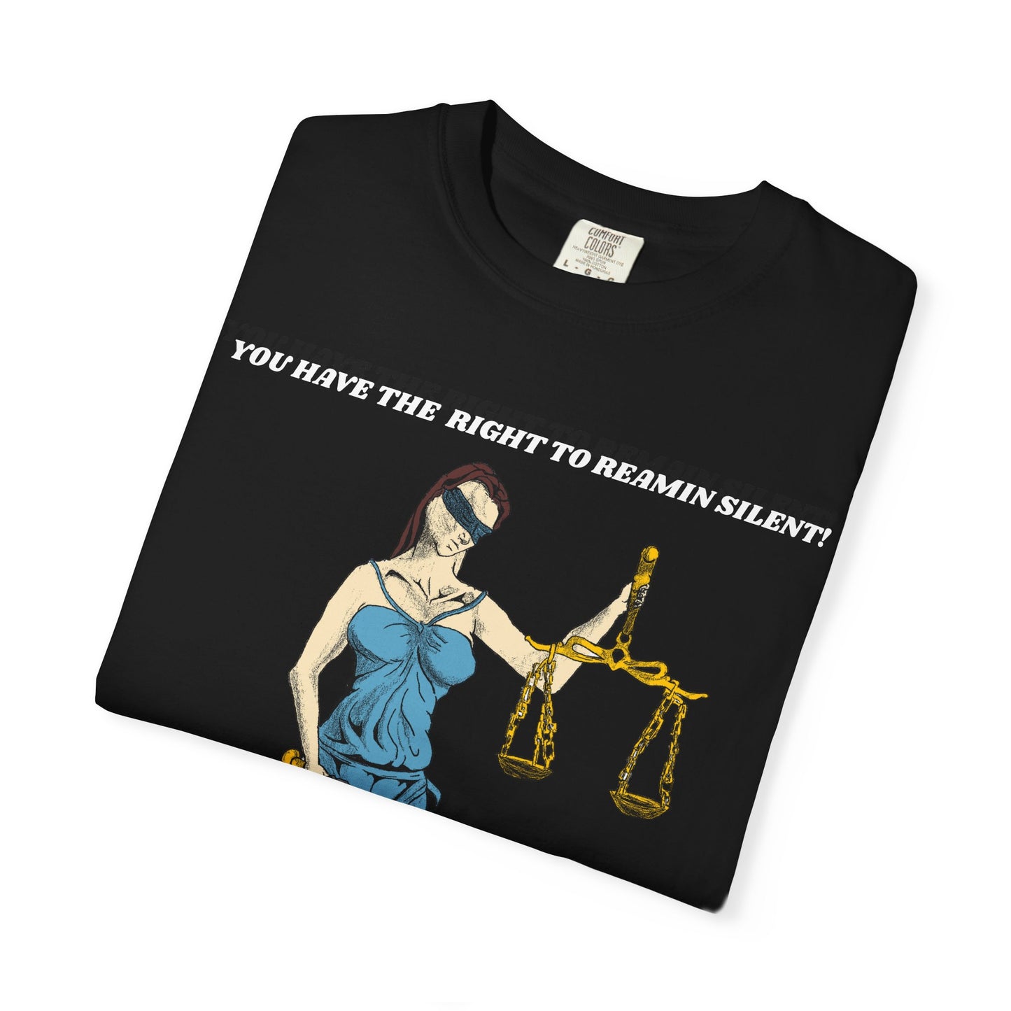 Lady Justice & Rat "Remain Silent" Unisex T- Shirts
