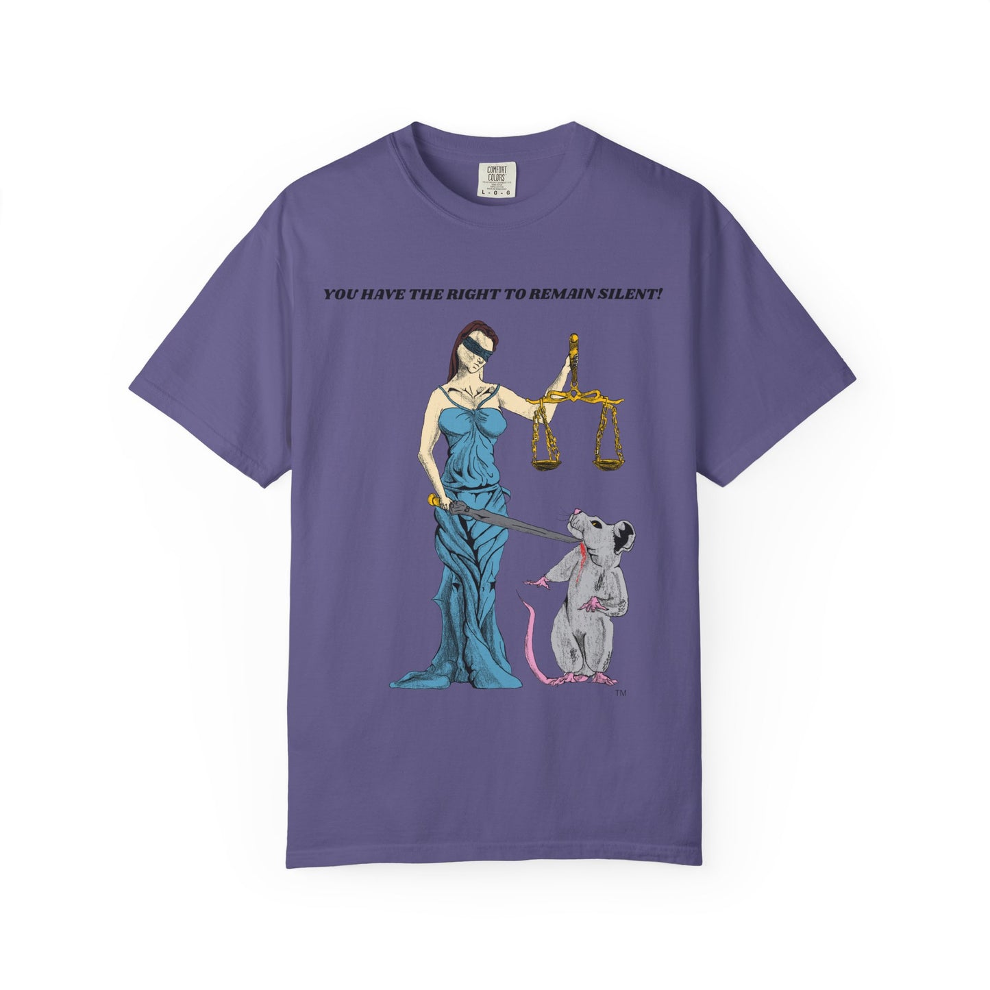 Lady Justice & Rat "Remain Silent" Unisex T- Shirts