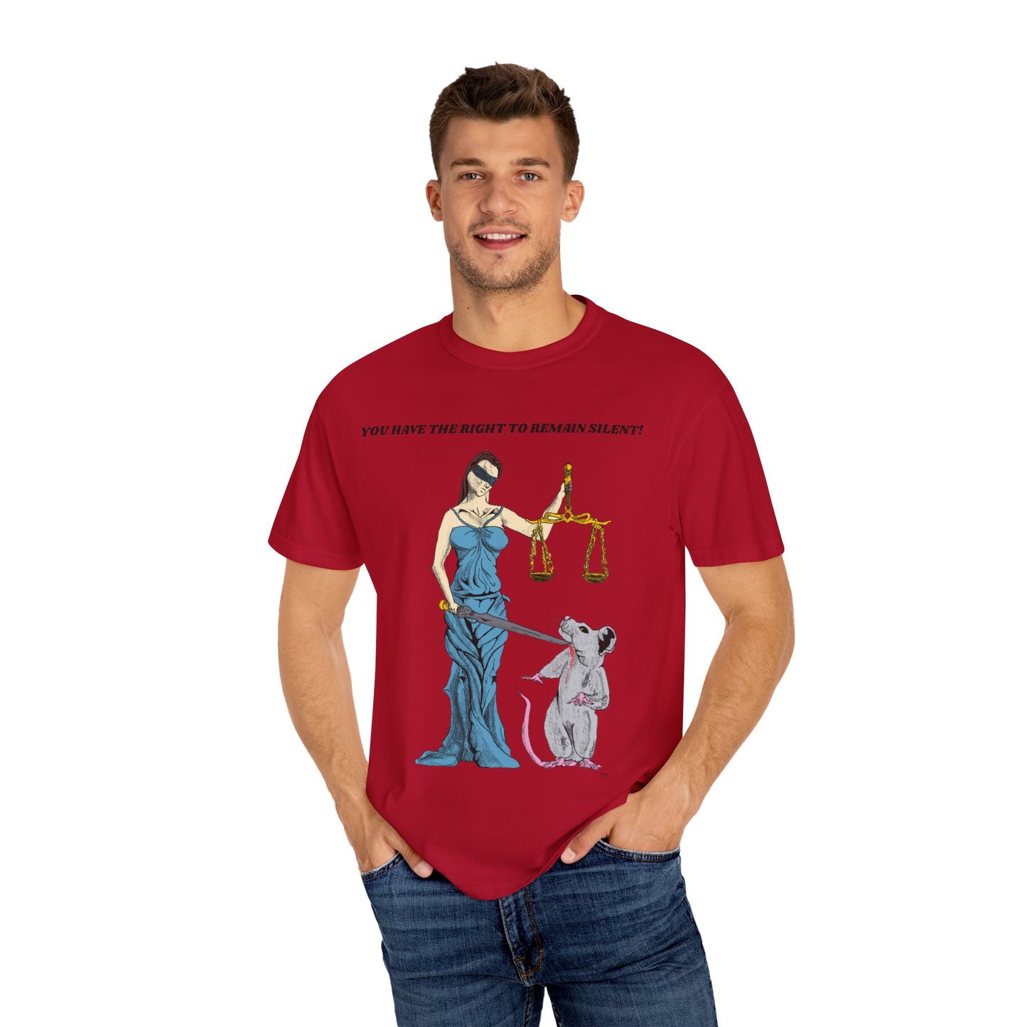 Lady Justice & Rat "Remain Silent" Unisex T- Shirts