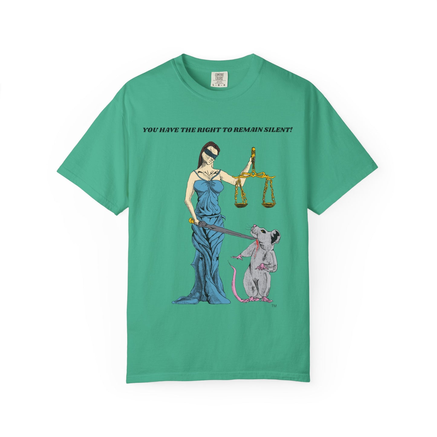 Lady Justice & Rat "Remain Silent" Unisex T- Shirts